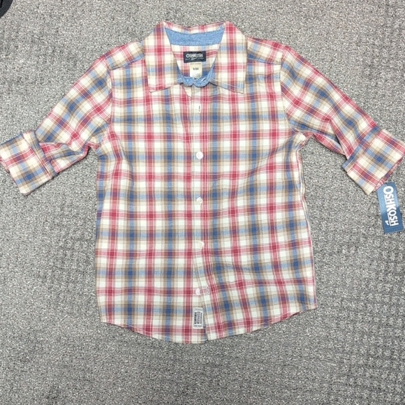 OshKosh B'gosh Other - OshKosh B'gosh Boys Plaid Shirt - Red, Blue, White NWT Size 8